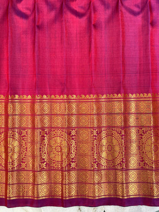 GADWAL PURE SILK KUTTU BORDER HANDLOOM SAREE