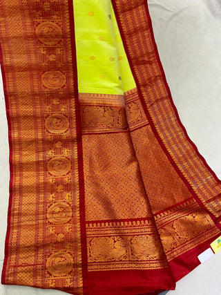 GADWAL PURE SILK KUTTU BORDER HANDLOOM SAREE
