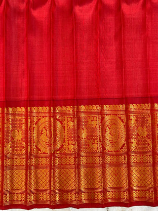 GADWAL PURE SILK KUTTU BORDER HANDLOOM SAREE