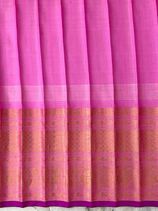 GADWAL PURE SILK KUTTU BORDER HANDLOOM SAREE