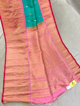 GADWAL PURE SILK KUTTU BORDER HANDLOOM SAREE