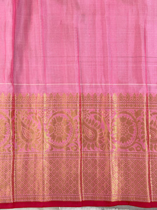 GADWAL PURE SILK KUTTU BORDER HANDLOOM SAREE