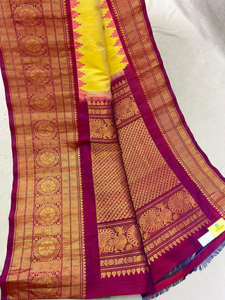 GADWAL PURE SILK KUTTU BORDER HANDLOOM SAREE
