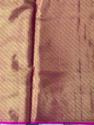 KANCHIPURAM PURE SILK TISSUE BORDERLESS SAREE