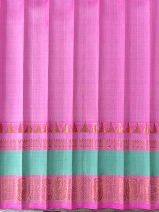 GADWAL PURE SILK GAP BORDER MEENA BUTTA HANDLOOM SAREE