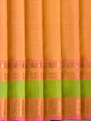GADWAL PURE SILK GAP BORDER MEENA BUTTA HANDLOOM SAREE
