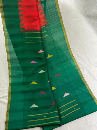 GADWAL PURE SILK PLAIN BORDER HANDLOOM SAREE
