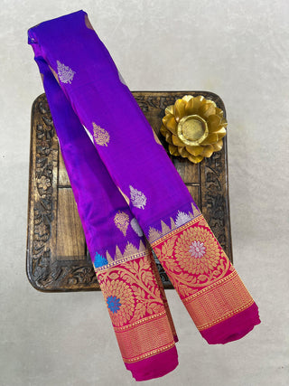GADWAL PURE SILK MEENAKARI TURNING BORDER SAREE