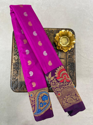 GADWAL PURE SILK MEENAKARI TURNING BORDER SAREE