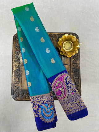 GADWAL PURE SILK MEENAKARI TURNING BORDER SAREE