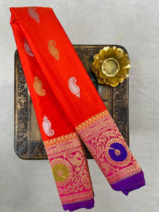 GADWAL PURE SILK MEENAKARI TURNING BORDER SAREE