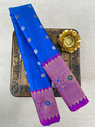 GADWAL PURE SILK MEENAKARI TURNING BORDER SAREE