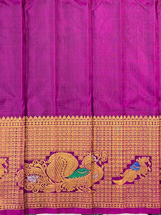 GADWAL PURE SILK MEENAKARI TURNING BORDER SAREE