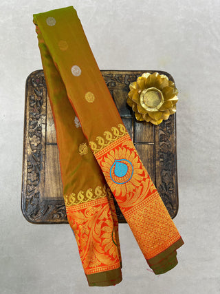 GADWAL PURE SILK MEENAKARI TURNING BORDER SAREE