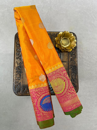 GADWAL PURE SILK MEENAKARI TURNING BORDER SAREE