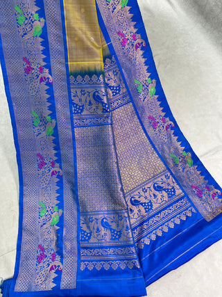 GADWAL PURE SILK MEENAKARI TURNING BORDER SAREE