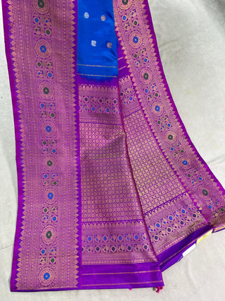 GADWAL PURE SILK MEENAKARI TURNING BORDER SAREE