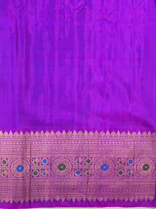GADWAL PURE SILK MEENAKARI TURNING BORDER SAREE
