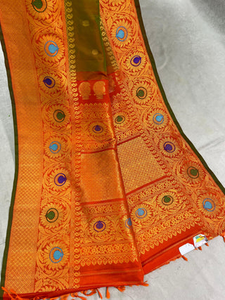 GADWAL PURE SILK MEENAKARI TURNING BORDER SAREE