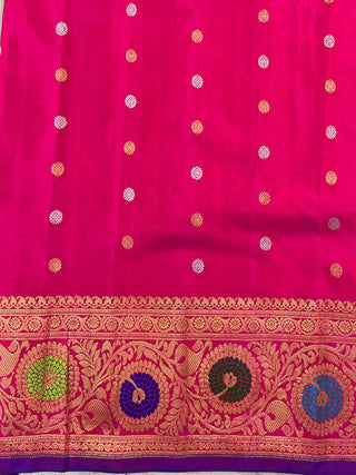 GADWAL PURE SILK MEENAKARI TURNING BORDER SAREE