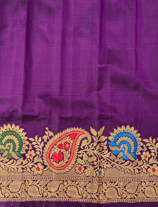 GADWAL PURE SILK MEENAKARI TURNING BORDER SAREE