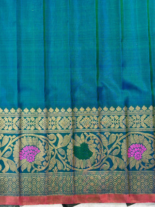 GADWAL PURE SILK MEENAKARI TURNING BORDER SAREE