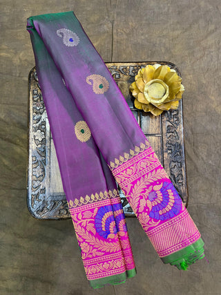 GADWAL PURE SILK MEENAKARI TURNING BORDER SAREE