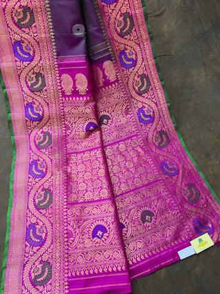 GADWAL PURE SILK MEENAKARI TURNING BORDER SAREE