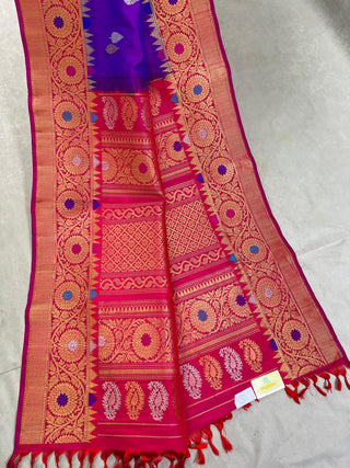 GADWAL PURE SILK MEENAKARI TURNING BORDER SAREE