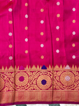 GADWAL PURE SILK MEENAKARI TURNING BORDER SAREE
