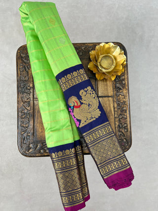 GADWAL PURE SILK GAP BORDER MEENA BUTTA SAREE