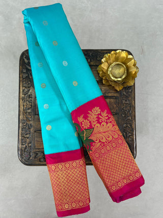 GADWAL PURE SILK KUTTU TURNING BORDER SAREE