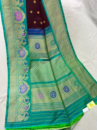GADWAL PURE SILK KUTTU TURNING BORDER SAREE