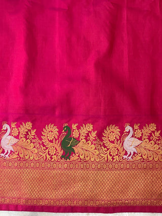 GADWAL PURE SILK KUTTU TURNING BORDER SAREE