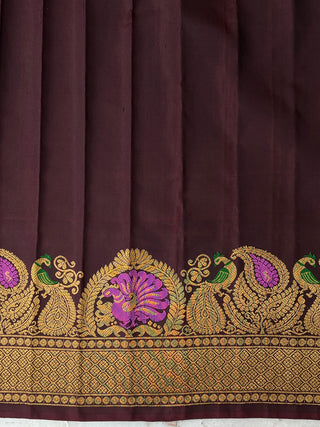 GADWAL PURE SILK KUTTU TURNING BORDER SAREE