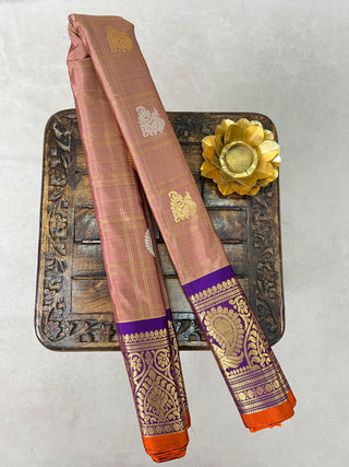 GADWAL PURE SILK HANDLOOM CHECKS BUTTA SAREE