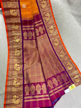 GADWAL PURE SILK HANDLOOM CHECKS BUTTA SAREE