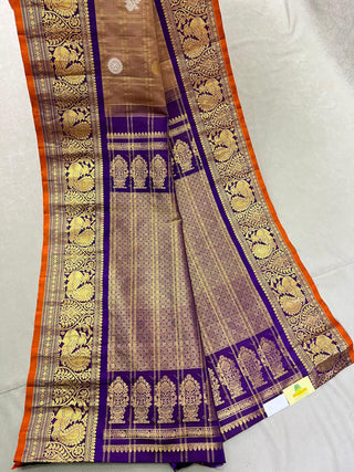 GADWAL PURE SILK HANDLOOM CHECKS BUTTA SAREE