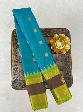 GADWAL PURE SILK GAP BORDER MEENA BUTTA SAREE