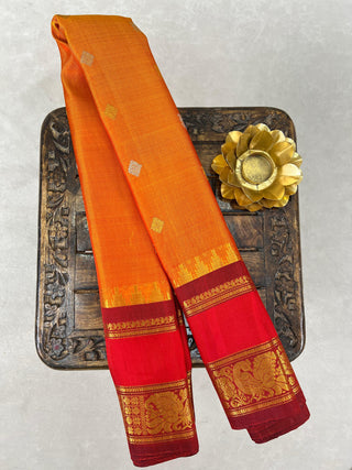 GADWAL PURE SILK GAP BORDER MEENA BUTTA SAREE