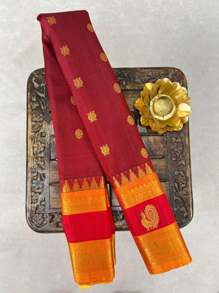 GADWAL PURE SILK GAP BORDER MEENA BUTTA SAREE