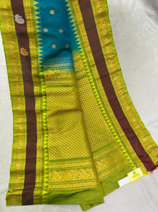 GADWAL PURE SILK GAP BORDER MEENA BUTTA SAREE
