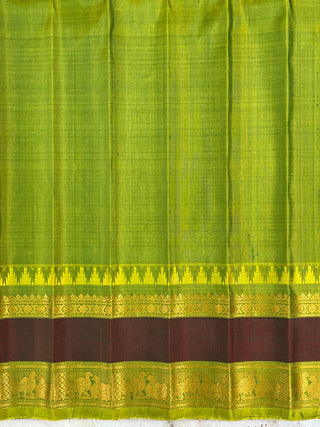 GADWAL PURE SILK GAP BORDER MEENA BUTTA SAREE