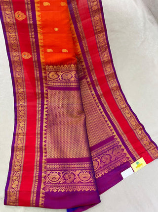 GADWAL PURE SILK GAP BORDER MEENA BUTTA SAREE