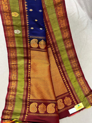 GADWAL PURE SILK GAP BORDER MEENA BUTTA SAREE