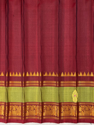 GADWAL PURE SILK GAP BORDER MEENA BUTTA SAREE