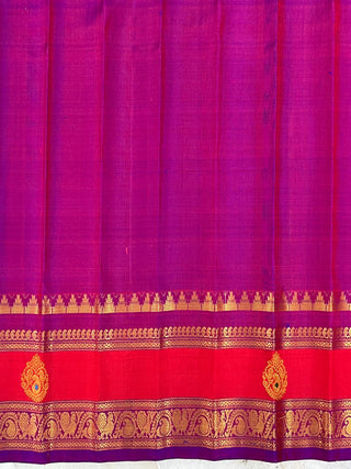 GADWAL PURE SILK GAP BORDER MEENA BUTTA SAREE