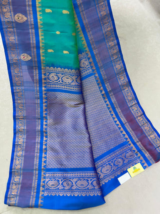 GADWAL PURE SILK GAP BORDER MEENA BUTTA SAREE