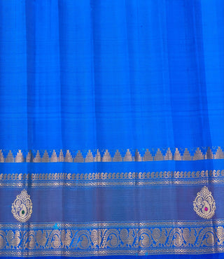GADWAL PURE SILK GAP BORDER MEENA BUTTA SAREE