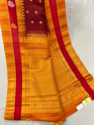 GADWAL PURE SILK GAP BORDER MEENA BUTTA SAREE
